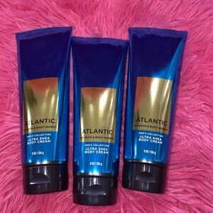 Bath & Body Works ATLANTIC‎ Men's Collection Body Cream 3x